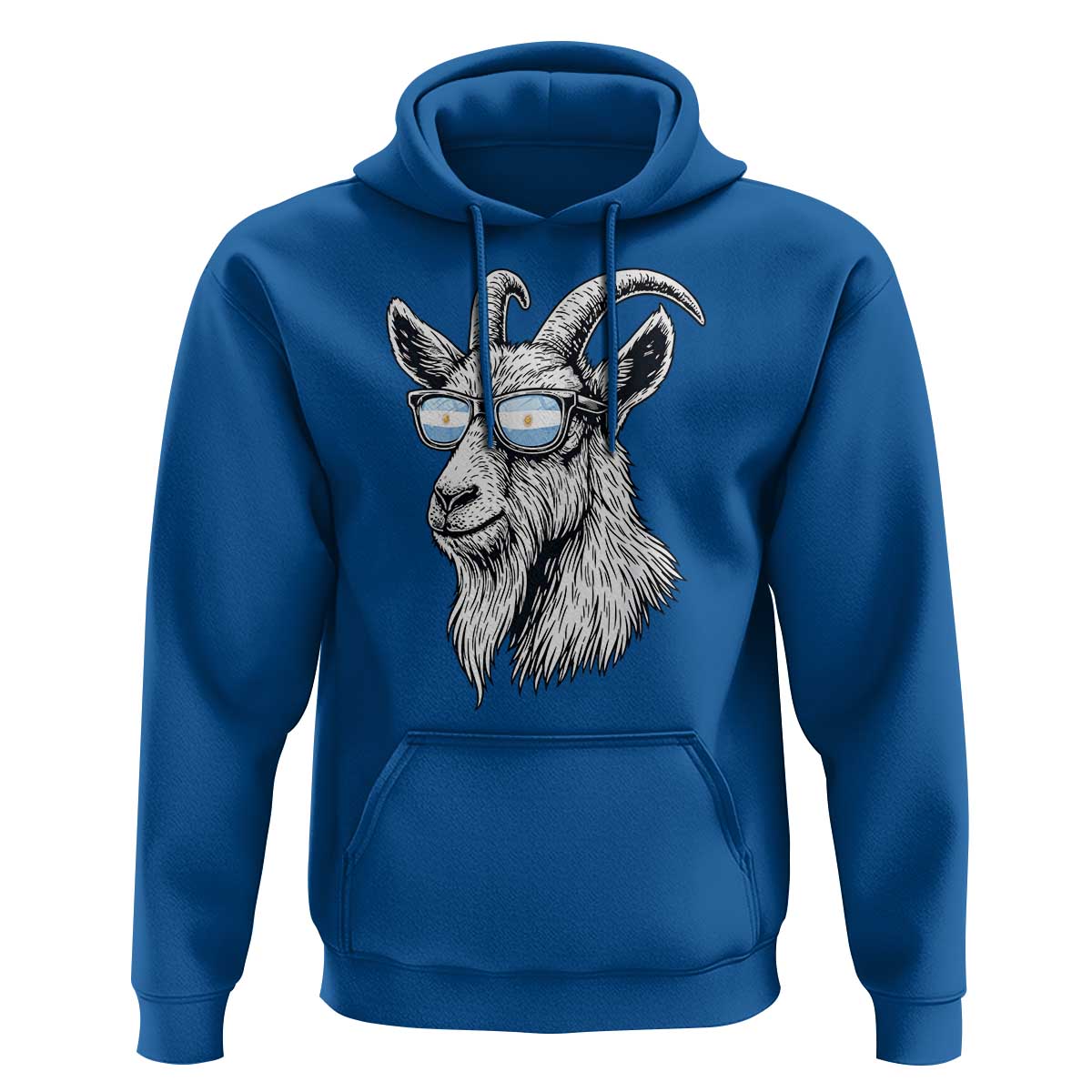 Cool Goat With Sunglasses Argentinian Flag Hoodie Argentina Soccer Football Game Day Supporter