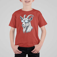 Cool Goat With Sunglasses Argentinian Flag T Shirt For Kid Argentina Soccer Football Game Day Supporter
