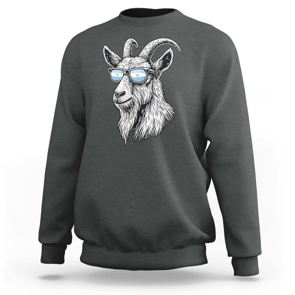Cool Goat With Sunglasses Argentinian Flag Sweatshirt Argentina Soccer Football Game Day Supporter
