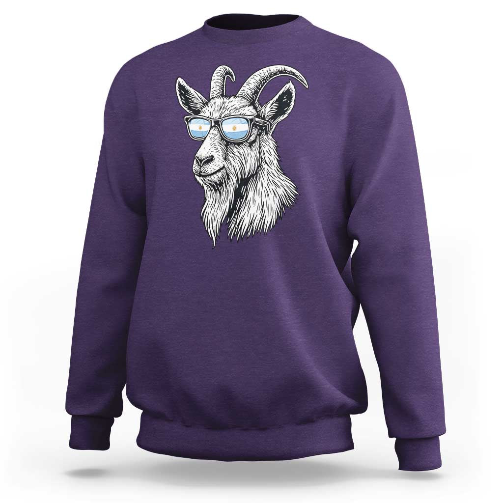Cool Goat With Sunglasses Argentinian Flag Sweatshirt Argentina Soccer Football Game Day Supporter