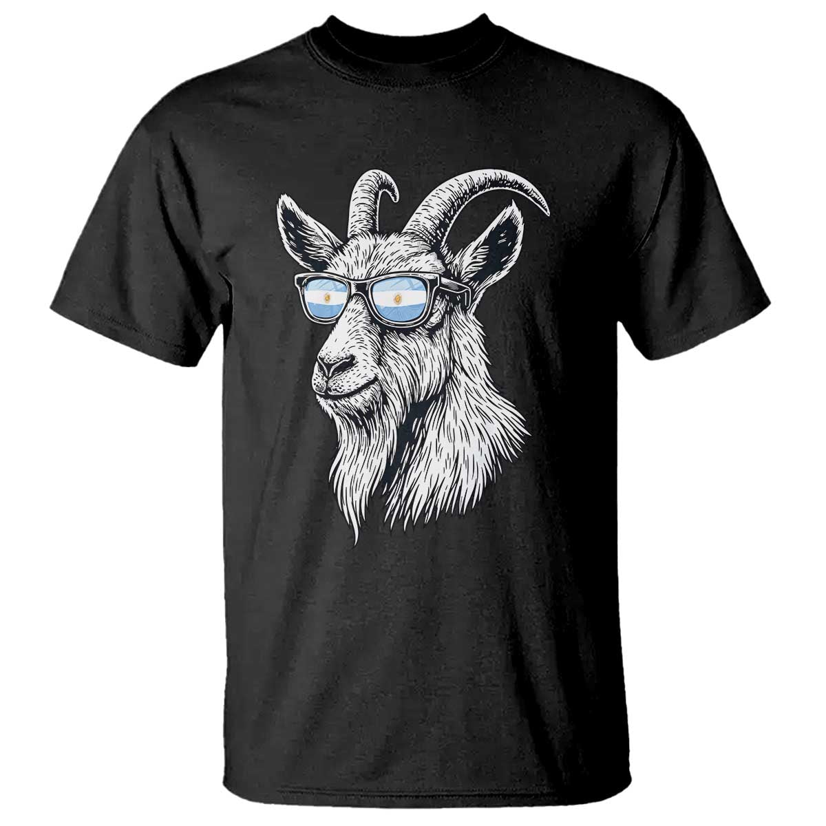 Cool Goat With Sunglasses Argentinian Flag T Shirt Argentina Soccer Football Game Day Supporter