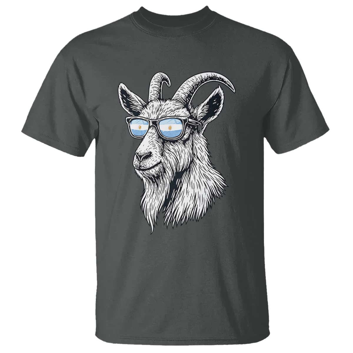 Cool Goat With Sunglasses Argentinian Flag T Shirt Argentina Soccer Football Game Day Supporter