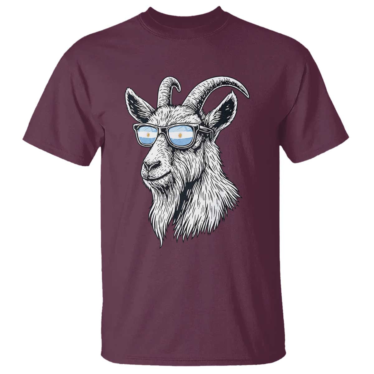 Cool Goat With Sunglasses Argentinian Flag T Shirt Argentina Soccer Football Game Day Supporter