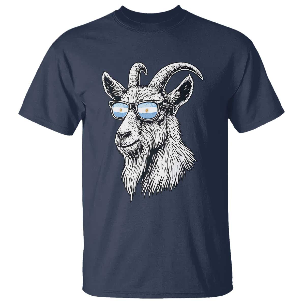 Cool Goat With Sunglasses Argentinian Flag T Shirt Argentina Soccer Football Game Day Supporter