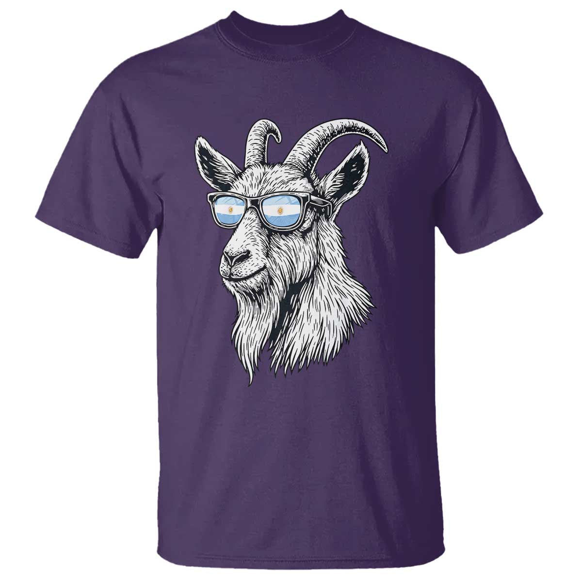 Cool Goat With Sunglasses Argentinian Flag T Shirt Argentina Soccer Football Game Day Supporter