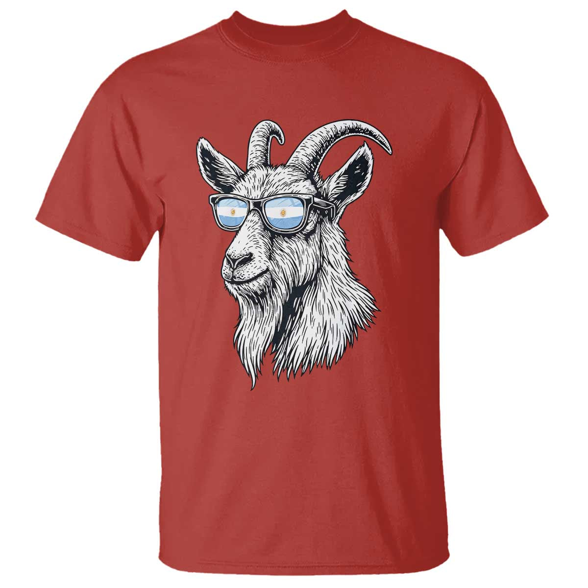 Cool Goat With Sunglasses Argentinian Flag T Shirt Argentina Soccer Football Game Day Supporter