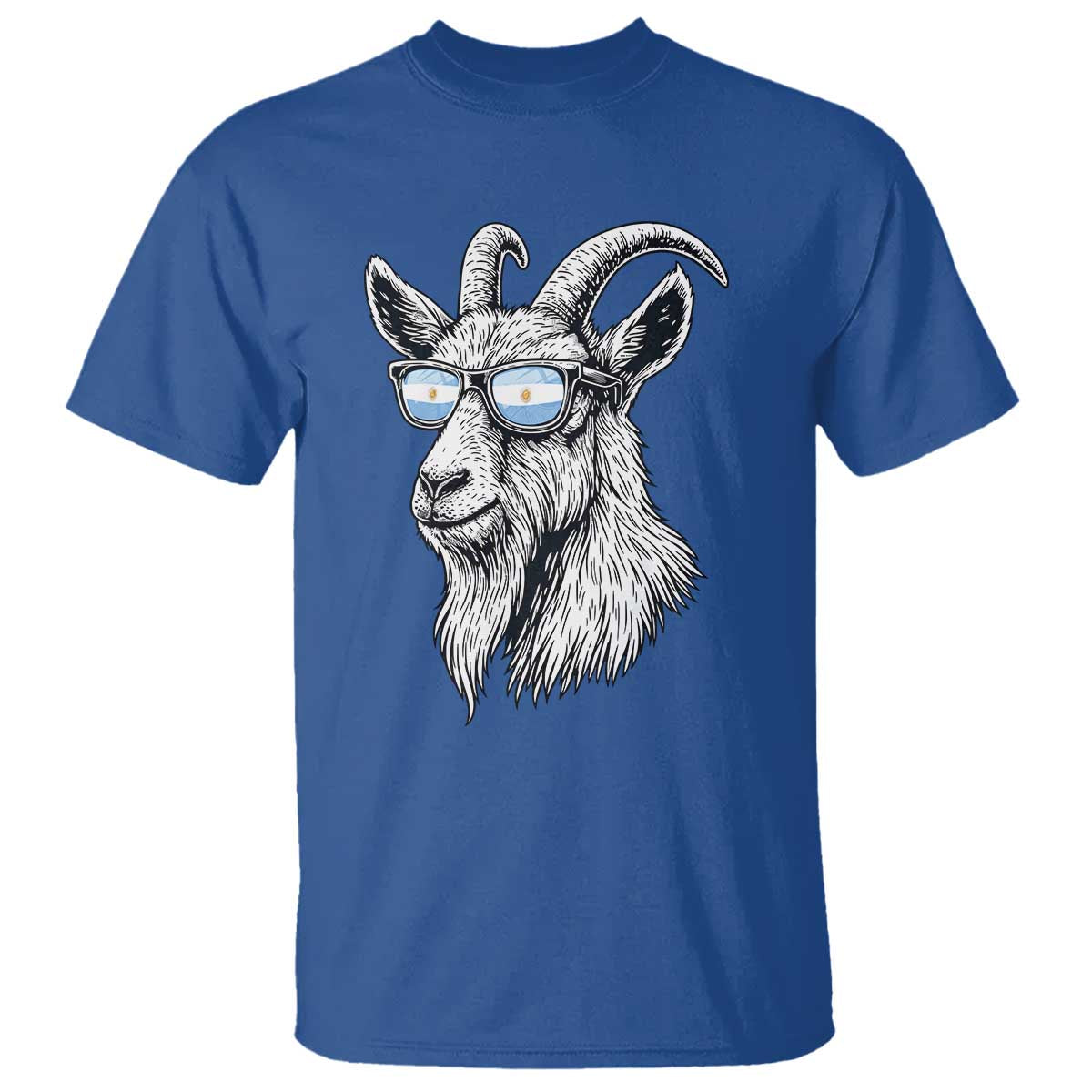 Cool Goat With Sunglasses Argentinian Flag T Shirt Argentina Soccer Football Game Day Supporter