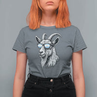 Cool Goat With Sunglasses Argentinian Flag T Shirt For Women Argentina Soccer Football Game Day Supporter