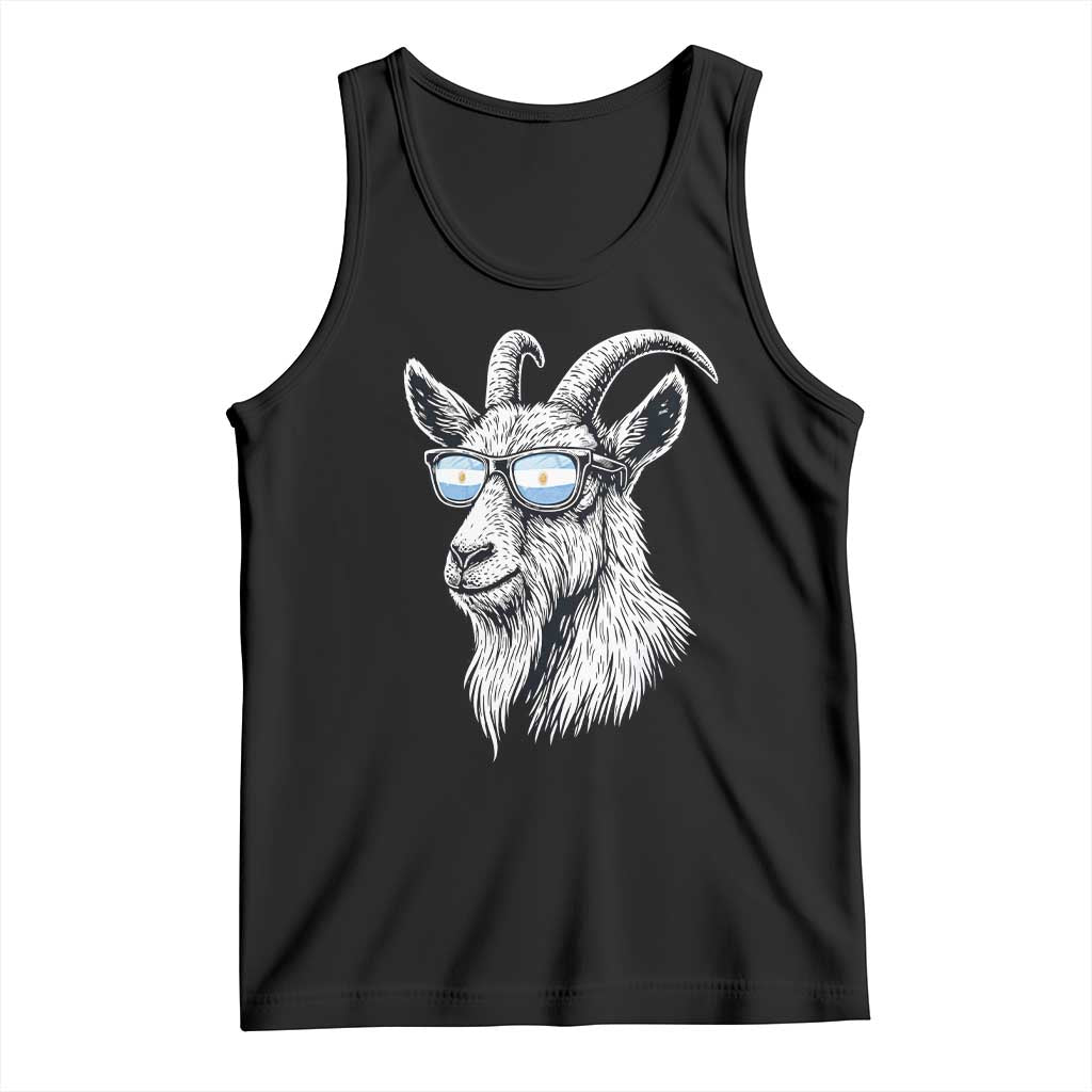 Cool Goat With Sunglasses Argentinian Flag Tank Top Argentina Soccer Football Game Day Supporter
