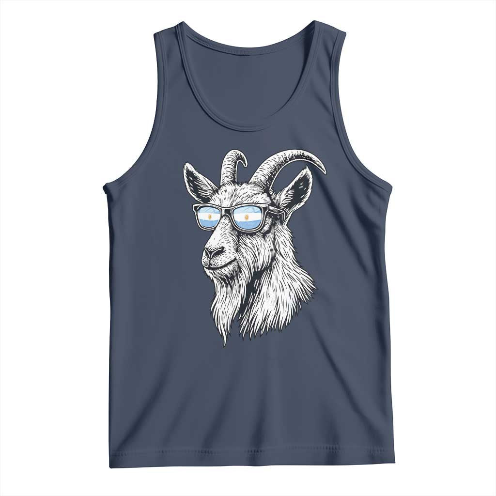 Cool Goat With Sunglasses Argentinian Flag Tank Top Argentina Soccer Football Game Day Supporter