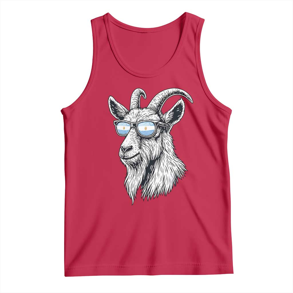 Cool Goat With Sunglasses Argentinian Flag Tank Top Argentina Soccer Football Game Day Supporter