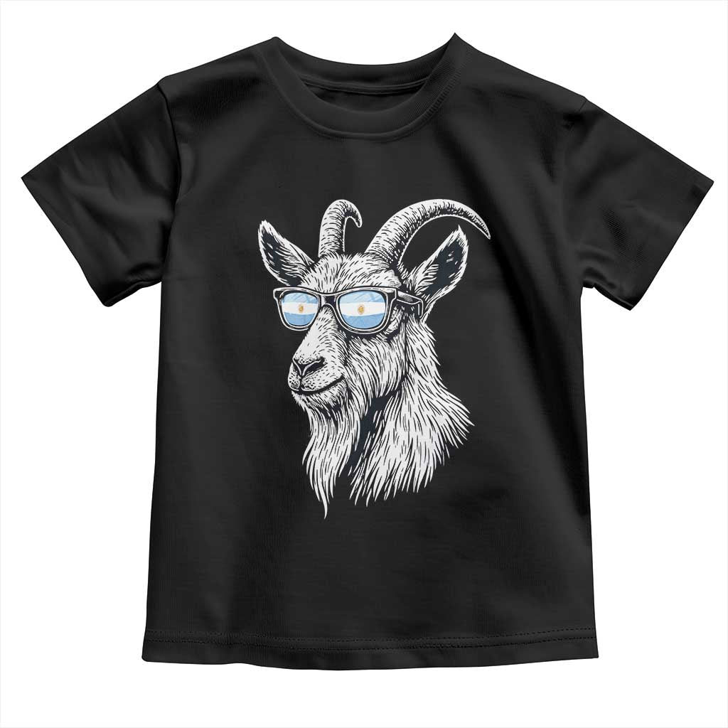 Cool Goat With Sunglasses Argentinian Flag Toddler T Shirt Argentina Soccer Football Game Day Supporter
