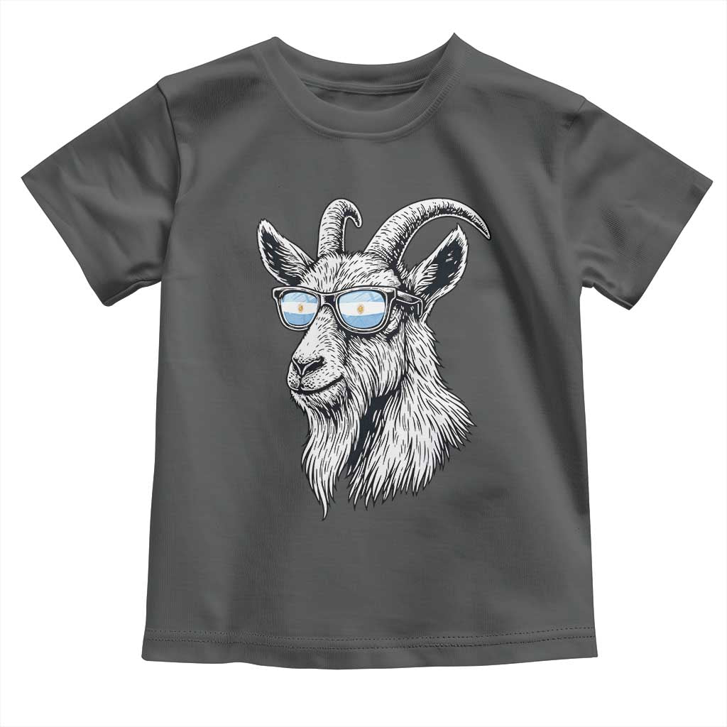 Cool Goat With Sunglasses Argentinian Flag Toddler T Shirt Argentina Soccer Football Game Day Supporter