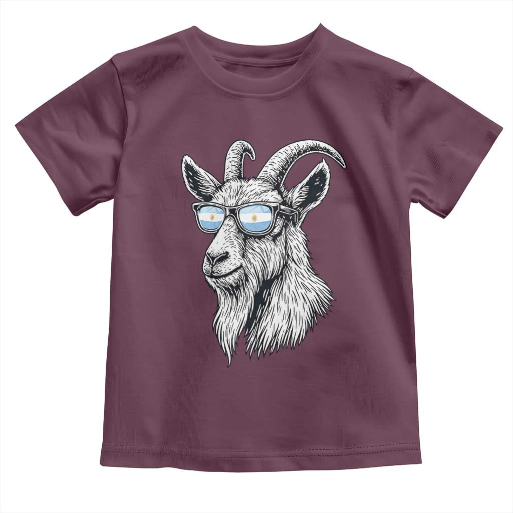 Cool Goat With Sunglasses Argentinian Flag Toddler T Shirt Argentina Soccer Football Game Day Supporter