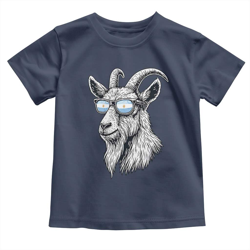 Cool Goat With Sunglasses Argentinian Flag Toddler T Shirt Argentina Soccer Football Game Day Supporter