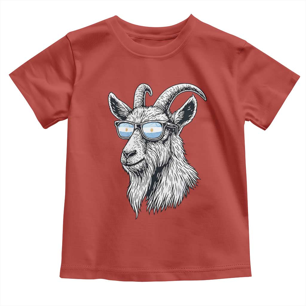 Cool Goat With Sunglasses Argentinian Flag Toddler T Shirt Argentina Soccer Football Game Day Supporter
