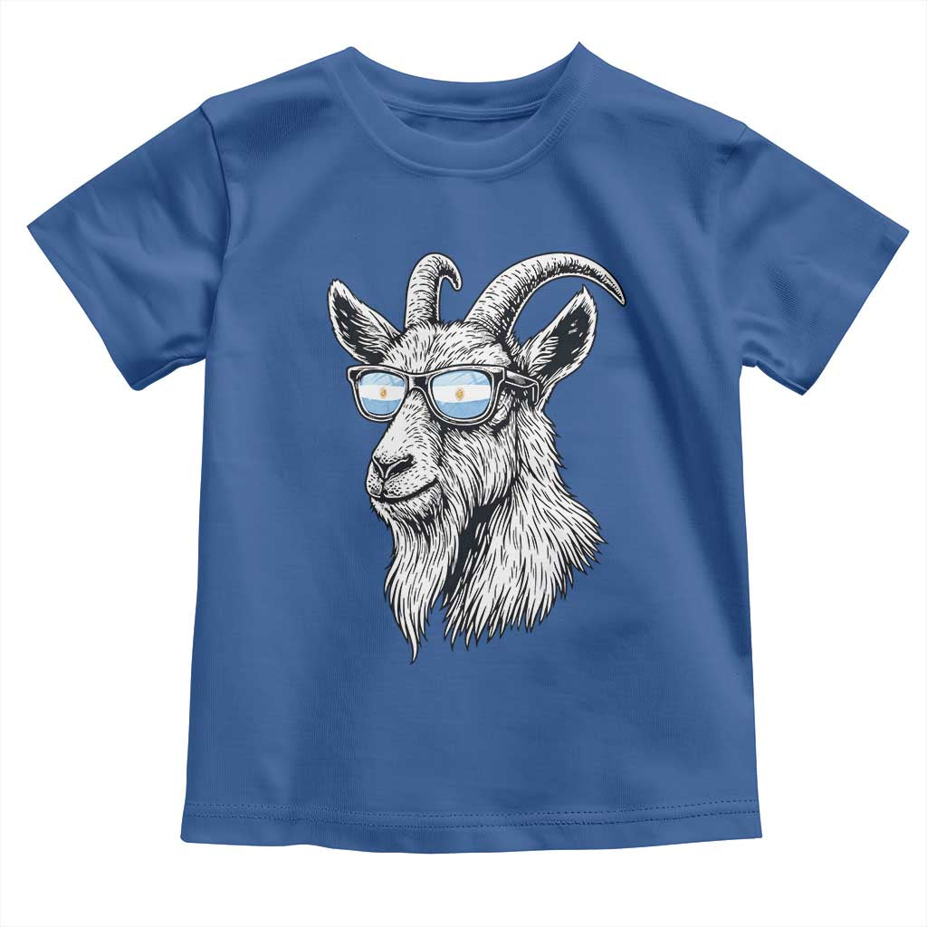 Cool Goat With Sunglasses Argentinian Flag Toddler T Shirt Argentina Soccer Football Game Day Supporter