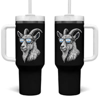 Cool Goat With Sunglasses Argentinian Flag Tumbler With Handle Argentina Soccer Football Game Day Supporter
