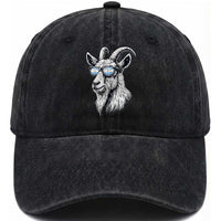 Cool Goat With Sunglasses Argentinian Flag Washed Cotton Baseball Cap Argentina Soccer Football Game Day Supporter