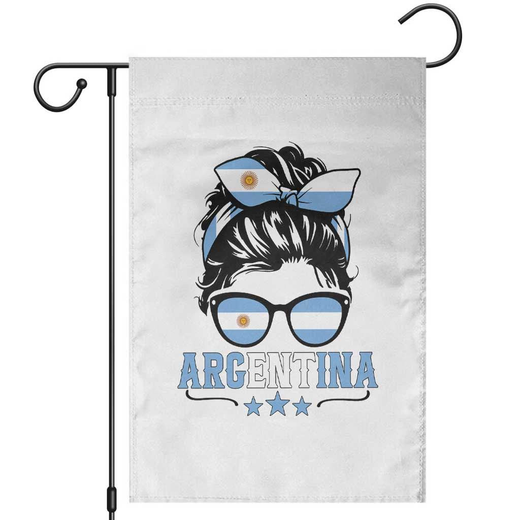 Argentina Messy Bun Proud Argentinian Flag Garden Flag