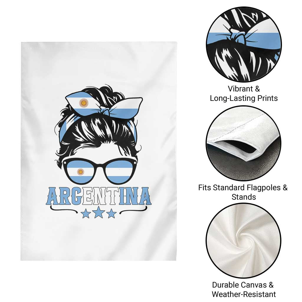 Argentina Messy Bun Proud Argentinian Flag Garden Flag