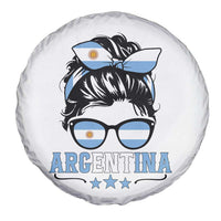 Argentina Messy Bun Proud Argentinian Flag Spare Tire Cover