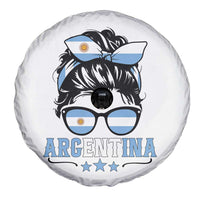 Argentina Messy Bun Proud Argentinian Flag Spare Tire Cover