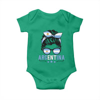 Argentina Messy Bun Proud Argentinian Flag Baby Onesie