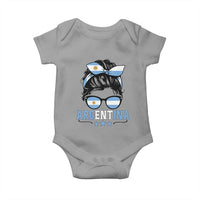 Argentina Messy Bun Proud Argentinian Flag Baby Onesie