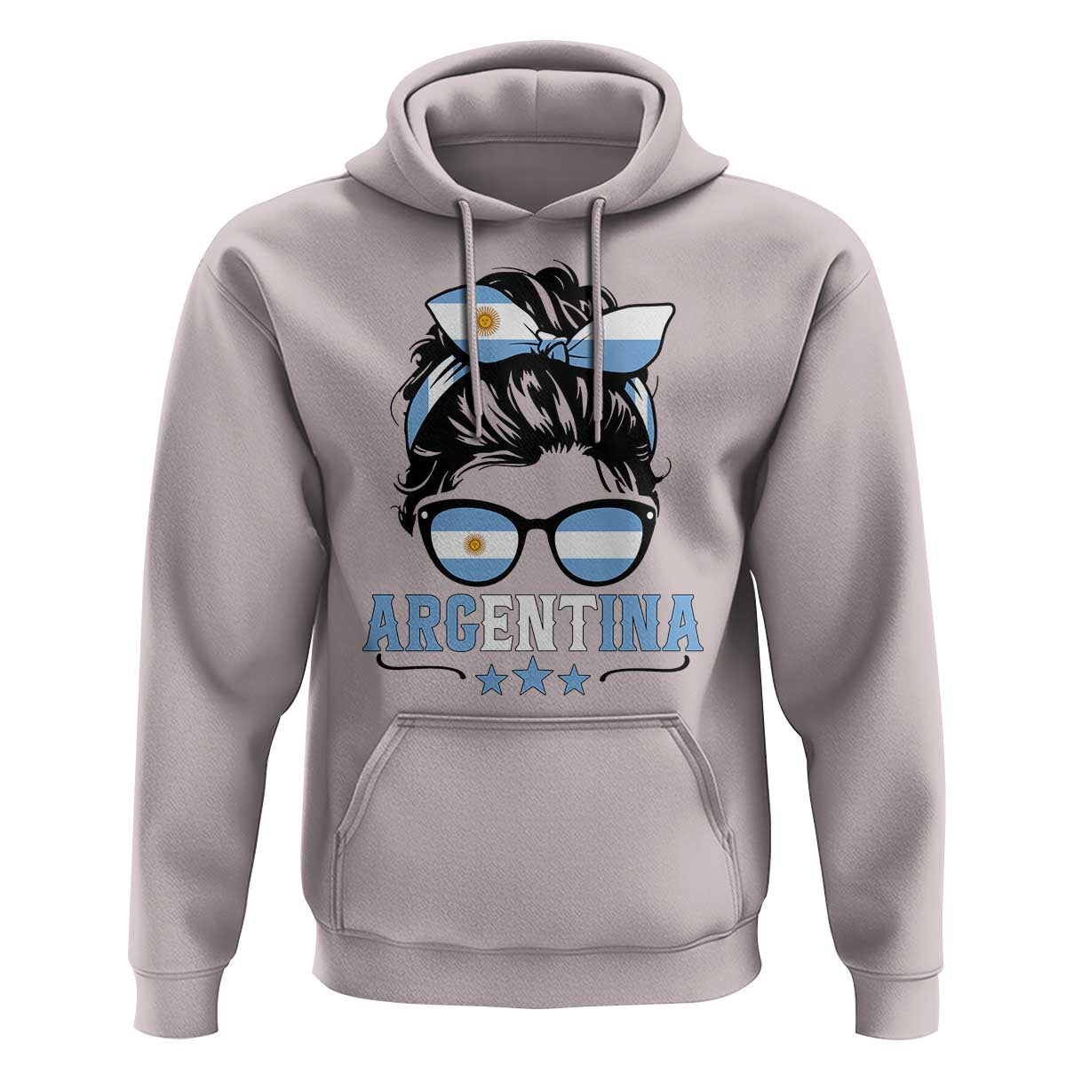 Argentina Messy Bun Proud Argentinian Flag Hoodie