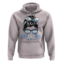 Argentina Messy Bun Proud Argentinian Flag Hoodie
