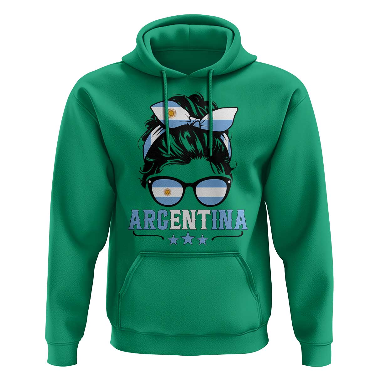Argentina Messy Bun Proud Argentinian Flag Hoodie