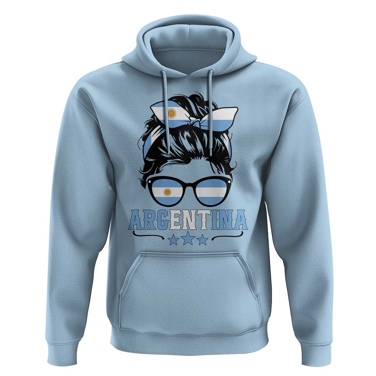 Argentina Messy Bun Proud Argentinian Flag Hoodie