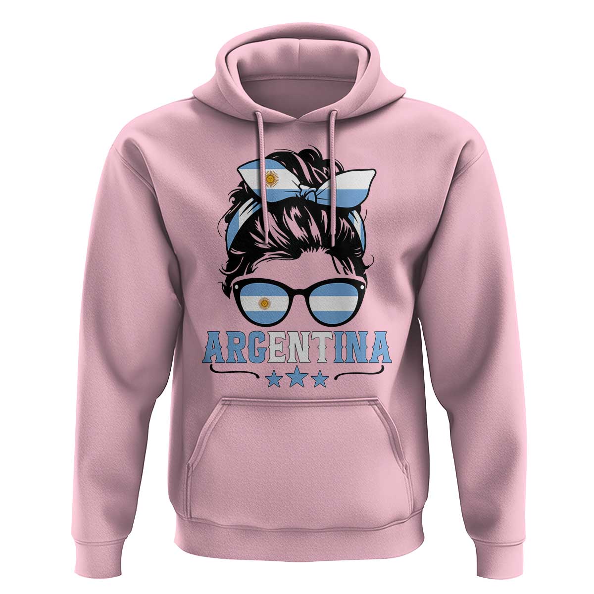 Argentina Messy Bun Proud Argentinian Flag Hoodie