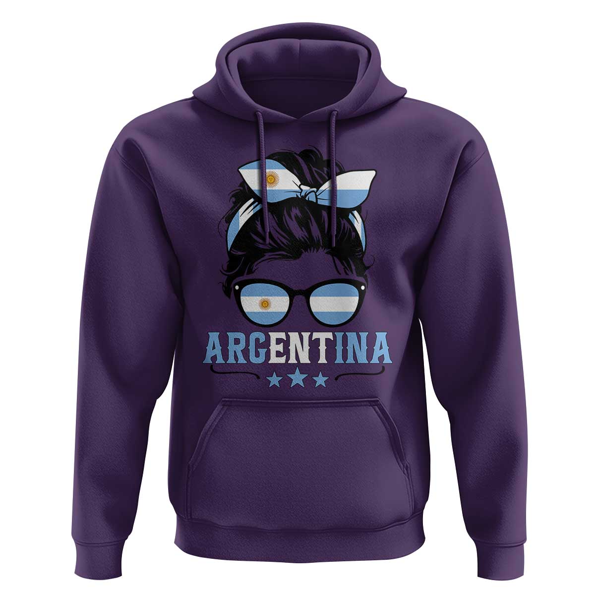 Argentina Messy Bun Proud Argentinian Flag Hoodie