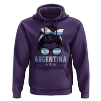 Argentina Messy Bun Proud Argentinian Flag Hoodie
