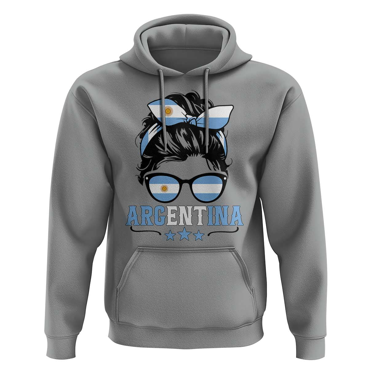 Argentina Messy Bun Proud Argentinian Flag Hoodie