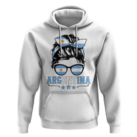 Argentina Messy Bun Proud Argentinian Flag Hoodie
