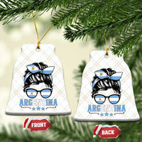 Argentina Messy Bun Proud Argentinian Flag Ceramic Ornament