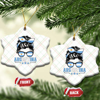 Argentina Messy Bun Proud Argentinian Flag Ceramic Ornament