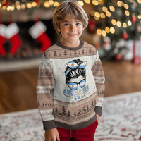 Argentina Messy Bun Proud Argentinian Flag Ugly Christmas Sweater