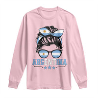 Argentina Messy Bun Proud Argentinian Flag Long Sleeve Shirt