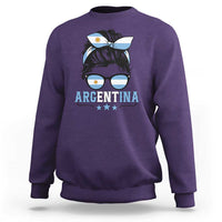 Argentina Messy Bun Proud Argentinian Flag Sweatshirt