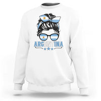 Argentina Messy Bun Proud Argentinian Flag Sweatshirt