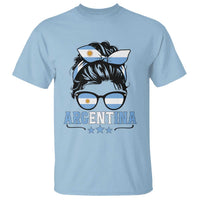 Argentina Messy Bun Proud Argentinian Flag T Shirt