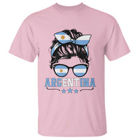 Argentina Messy Bun Proud Argentinian Flag T Shirt