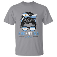 Argentina Messy Bun Proud Argentinian Flag T Shirt