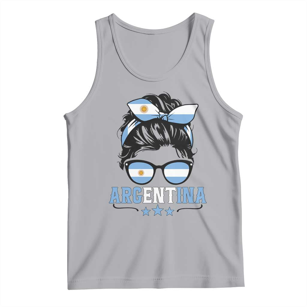 Argentina Messy Bun Proud Argentinian Flag Tank Top