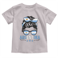 Argentina Messy Bun Proud Argentinian Flag Toddler T Shirt