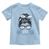 Argentina Messy Bun Proud Argentinian Flag Toddler T Shirt